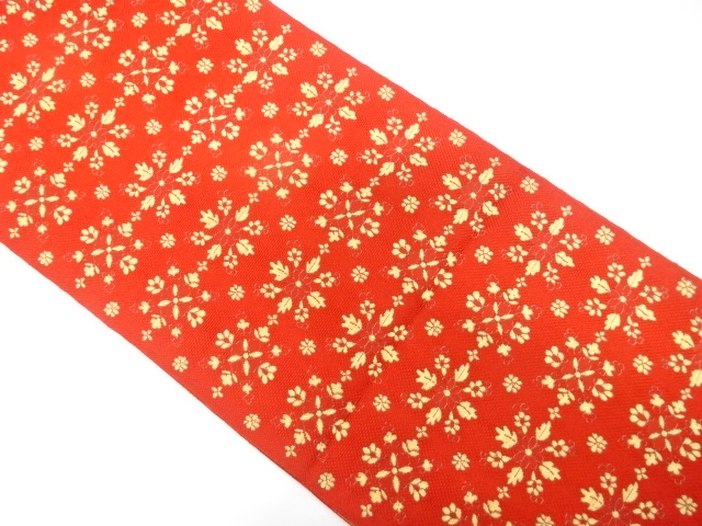 花模様織り出し　名古屋帯